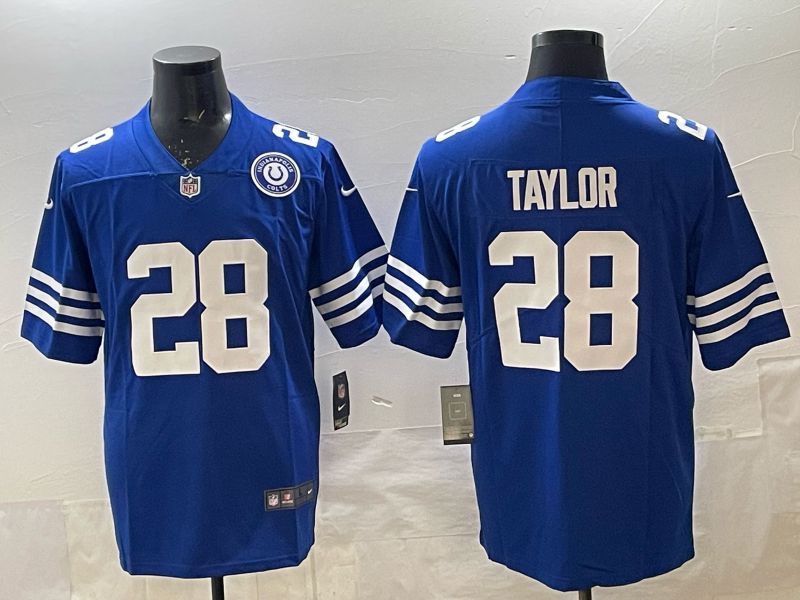 Men 2025 Indianapolis Colts #28 Taylor blue  Nike Limited NFL Jersey 02